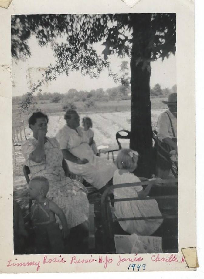 Mom Rosie 1949 with Grandma Bessie Heintz and others from Raelynn